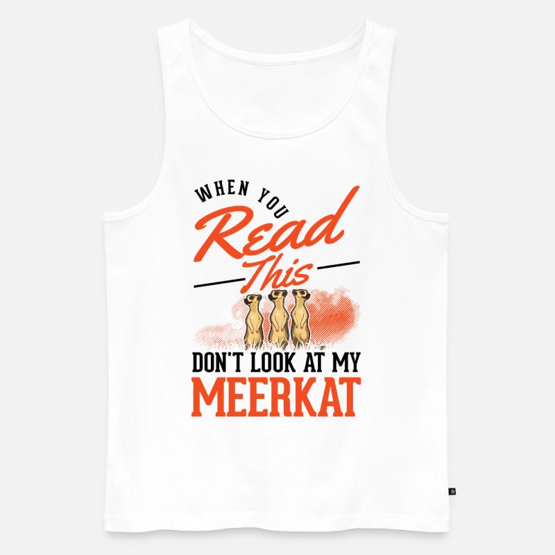 Erdmännchen Geschenk Meerkat - Männer Premium Bio Tank Top - Weiß