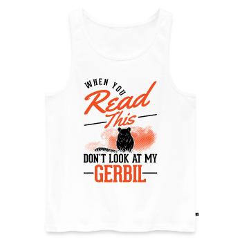Gerbil Gift Mongolian Gerbil Gerbil - Men's Premium Organic Tank Top - white - Front - Michal (187cm)