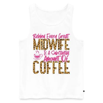 Nurse Midwife Birth Worker Coffee - Männer Premium Bio Tank Top - Weiß - Vorne - Michal (187cm)