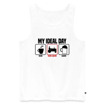 Mein perfekter Tag Traktorfahrer Landwirt - Männer Premium Bio Tank Top - Weiß - Vorne - Michal (187cm)
