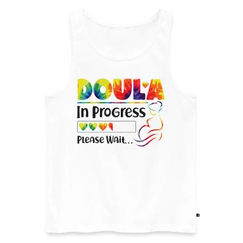Doula Travailleuse à la naissance Doula étudiante - Débardeur bio Premium Homme - blanc - Devant - Michal (187cm)