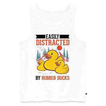 Canard en caoutchouc cadeau canard en caoutchouc canard en caoutchouc - Débardeur bio Premium Homme - blanc - Devant - Michal (187cm)