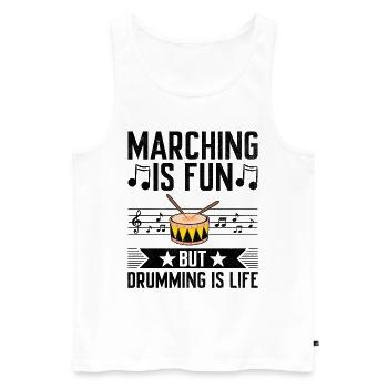 Drum Corps Marching Band Drum Corp Music Percussio - Men's Premium Organic Tank Top - white - Front - Michal (187cm)