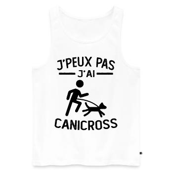 Je Peux Pas J'ai canicross canicross humour - Débardeur bio Premium Homme - blanc - Devant - Michal (187cm)