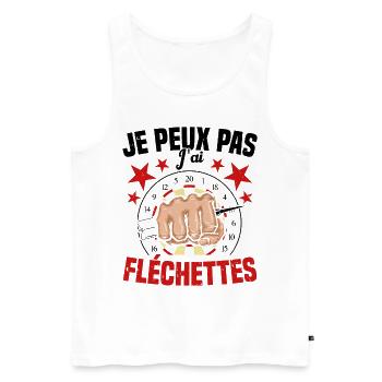 Man I can't I have darts - Men's Premium Organic Tank Top - white - Front - Michal (187cm)