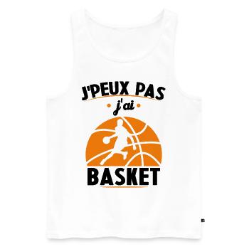 J'peux pas j'ai basket - Débardeur bio Premium Homme - blanc - Devant - Michal (187cm)