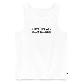 Randonnée - La vie est une montée, profitez de la randonnée - Débardeur bio Premium Homme - blanc - Devant - Michal (187cm)