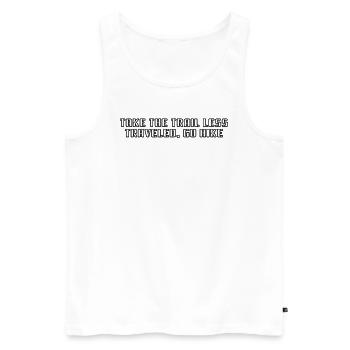 Hiking - Take the trail less traveled, go hike - Men's Premium Organic Tank Top - white - Front - Michal (187cm)