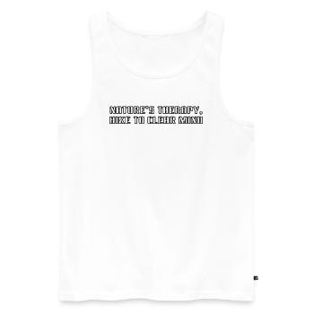 Wandern - Nature's therapy, hike to clear mind - Männer Premium Bio Tank Top - Weiß - Vorne - Michal (187cm)