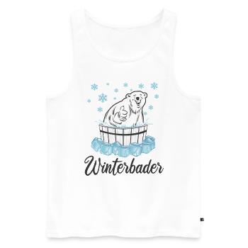 Winterbader Eisbär Eisbaden Eisbad Spruch - Männer Premium Bio Tank Top - Weiß - Vorne - Michal (187cm)