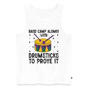Drum Corps Marching Band Drum Corp Music Percussio - Men's Premium Organic Tank Top - white - Front - Michal (187cm)