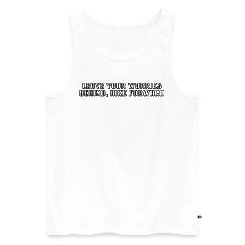 Hiking - Leave your worries behind, hike forward - Men's Premium Organic Tank Top - white - Front - Michal (187cm)