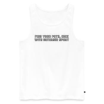 Wandern - Find your path, hike with untamed spirit - Männer Premium Bio Tank Top - Weiß - Vorne - Michal (187cm)