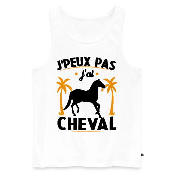je peux pas j ai cheval - Débardeur bio Premium Homme - blanc - Devant - Michal (187cm)