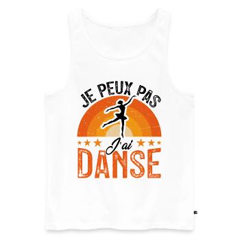 Ich kann nicht tanzen - Retro Vintage - Männer Premium Bio Tank Top - Weiß - Vorne - Michal (187cm)