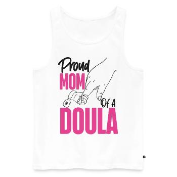Doula Travailleuse à la naissance Maman Fière Maman - Débardeur bio Premium Homme - blanc - Devant - Michal (187cm)