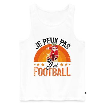 je peux pas j ai foot - Débardeur bio Premium Homme - blanc - Devant - Michal (187cm)