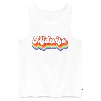Nurse Midwife Birth Worker Retro - Männer Premium Bio Tank Top - Weiß - Vorne - Michal (187cm)