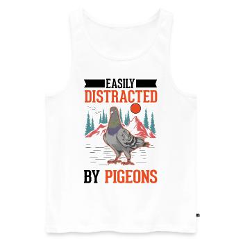 Taube Taubenzüchter Stadttaube Brieftaube - Männer Premium Bio Tank Top - Weiß - Vorne - Michal (187cm)