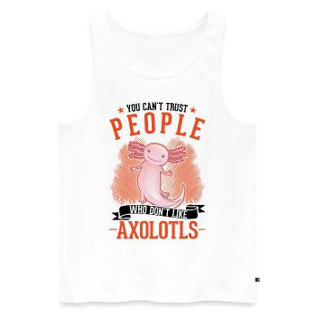 Axolotl cadeau amphibien axolotl - Débardeur bio Premium Homme - blanc - Devant - Michal (187cm)