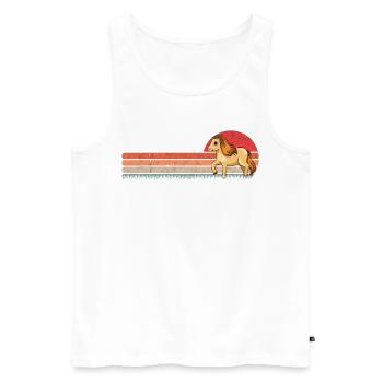 Shetland Pony Retro - Männer Premium Bio Tank Top - Weiß - Vorne - Michal (187cm)