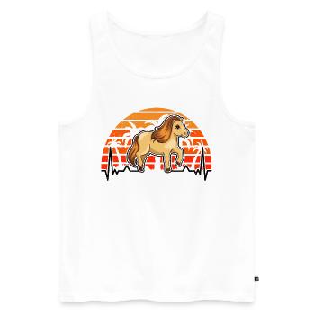Shetland Pony Herzschlag - Männer Premium Bio Tank Top - Weiß - Vorne - Michal (187cm)