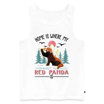 Roter Panda Geschenk Red Panda - Männer Premium Bio Tank Top - Weiß - Vorne - AI Model Male 178 light (178cm)