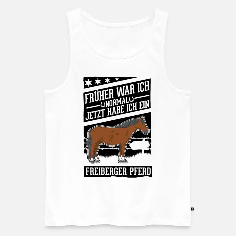 Freiberger Pferd Reiterin - Männer Premium Bio Tank Top - Weiß