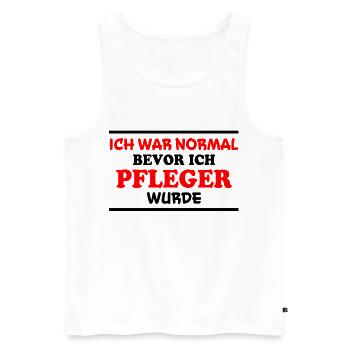 Pfleger Spruch Pflegekraft Lustig Pfleger Geschenk - Männer Premium Bio Tank Top - Weiß - Vorne - Michal (187cm)