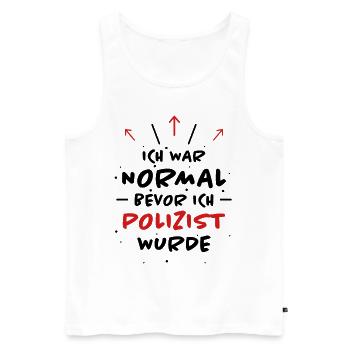 Polizist Spruch Polizei Lustiges Polizist Geschenk - Männer Premium Bio Tank Top - Weiß - Vorne - Michal (187cm)