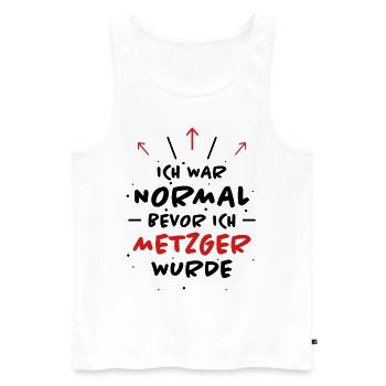 Metzger Spruch Fleischer Lustiges Metzger Geschenk - Männer Premium Bio Tank Top - Weiß - Vorne - Michal (187cm)