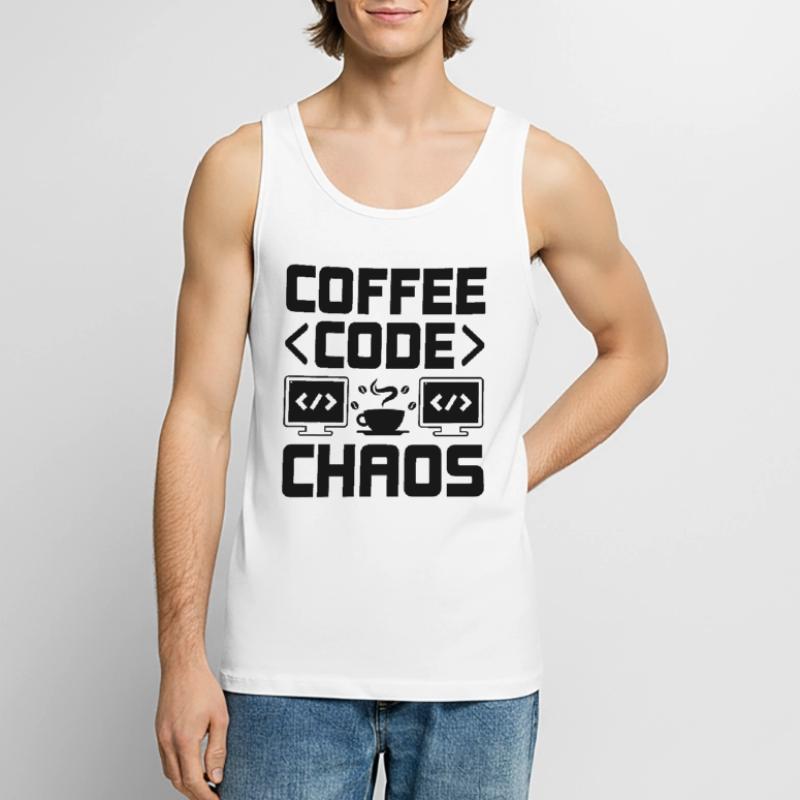 Café Codage Programmeur Codeur Développeur Nerd Coff Débardeur bio Premium Homme