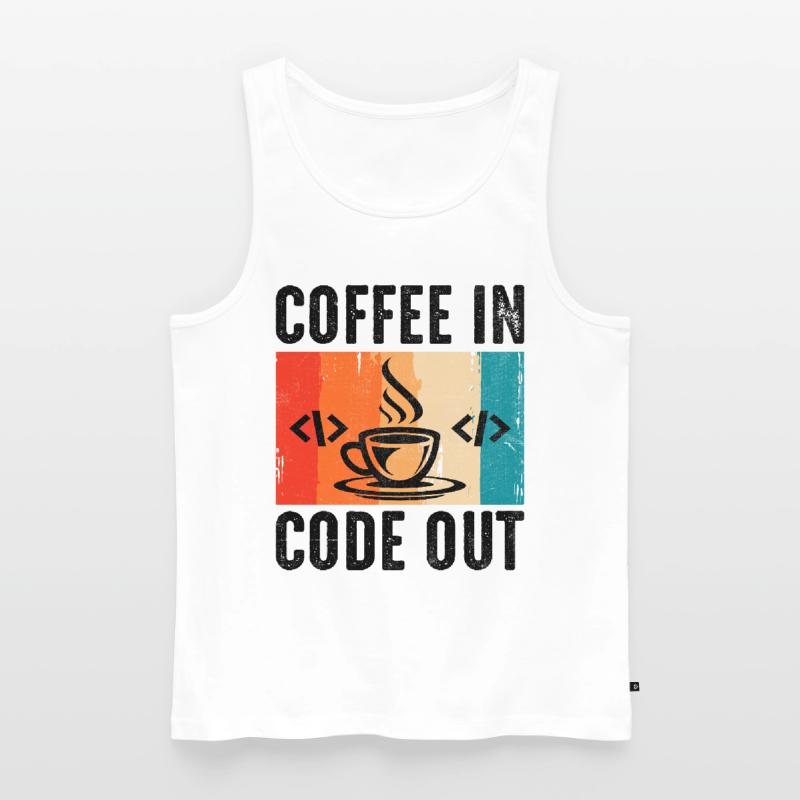 Kaffee-Codierung Programmierer Programmierer Entwickler Nerd Coff Männer Premium Bio Tank Top