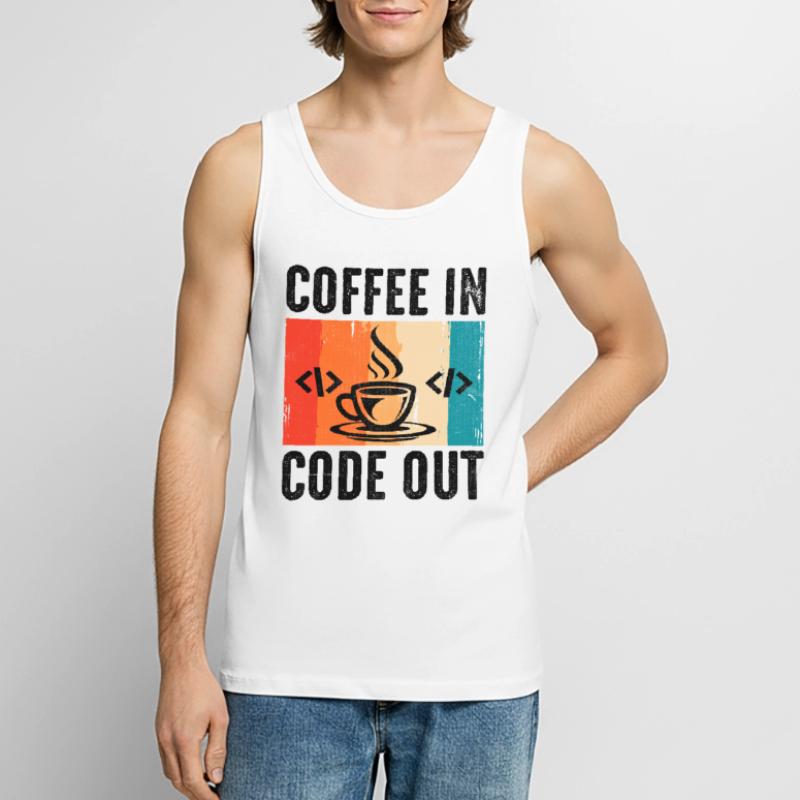 Kaffee-Codierung Programmierer Programmierer Entwickler Nerd Coff Männer Premium Bio Tank Top