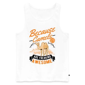 Because Camels are freaking awesome camel - Men's Premium Organic Tank Top - white - Front - AI Model Male 178 light (178cm)