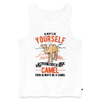 Always be yourself Camel Big Camel Camel - Men's Premium Organic Tank Top - white - Front - Michal (187cm)