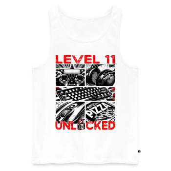 Geburtstag Level 11 freigeschaltet Gaming & Zocker - Männer Premium Bio Tank Top - Weiß - Vorne - Michal (187cm)