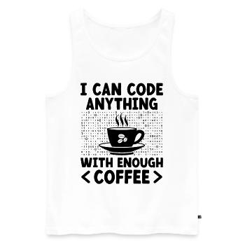 Café Codage Programmeur Codeur Développeur Nerd Coff - Débardeur bio Premium Homme - blanc - Devant - AI Model Male 178 light (178cm)