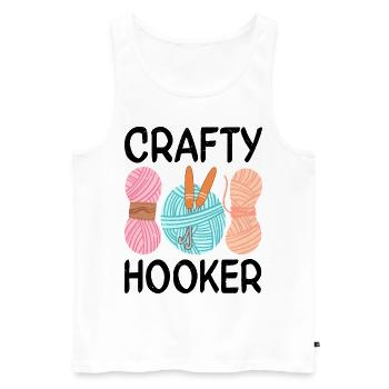 Lustiges Häkeln Design - Männer Premium Bio Tank Top - Weiß - Vorne - AI Model Male 178 light (178cm)