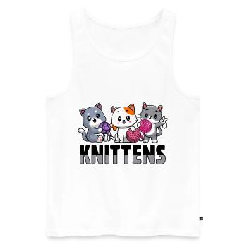 Lustiges Häkeln Design - Männer Premium Bio Tank Top - Weiß - Vorne - AI Model Male 178 light (178cm)