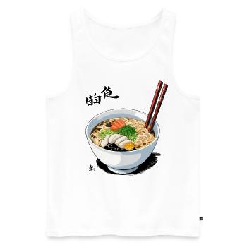 Vintage Japan Ramen Miso Udon Suppe Streetwear - Männer Premium Bio Tank Top - Weiß - Vorne - Michal (187cm)