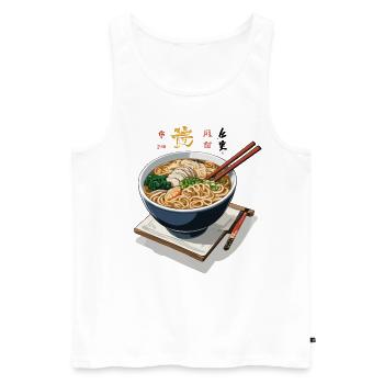 Japan Streetwear Ramen Miso Udon leckeres Design - Männer Premium Bio Tank Top - Weiß - Vorne - Michal (187cm)