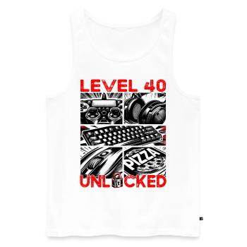 Geburtstag Level 40 freigeschaltet Gaming & Zocker - Männer Premium Bio Tank Top - Weiß - Vorne - Michal (187cm)