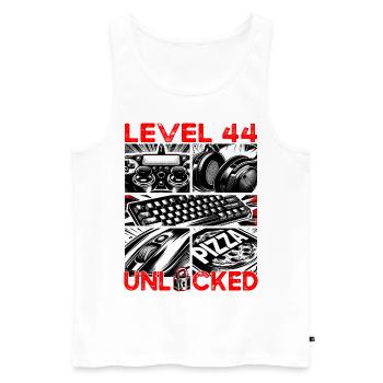 Geburtstag Level 44 freigeschaltet Gaming & Zocker - Männer Premium Bio Tank Top - Weiß - Vorne - Michal (187cm)