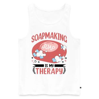 Soap Bath Soap Natural Soap - Men's Premium Organic Tank Top - white - Front - AI Model Male 178 light (178cm)