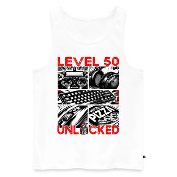 Geburtstag Level 50 freigeschaltet Gaming & Zocker - Männer Premium Bio Tank Top - Weiß - Vorne - Michal (187cm)