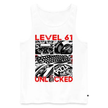 Birthday Level 61 Unlocked Gaming & Gamer - Men's Premium Organic Tank Top - white - Front - Michal (187cm)