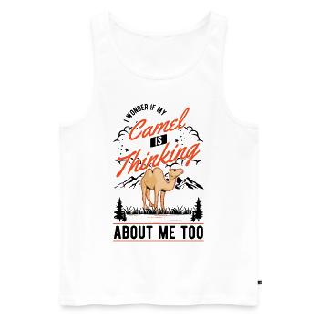 Kamel Geschenk Dromedar Camel Großkamel - Männer Premium Bio Tank Top - Weiß - Vorne - Michal (187cm)