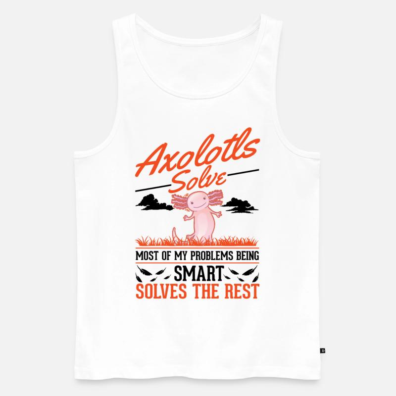 Axolotl Geschenk Schwanzlurch - Männer Premium Bio Tank Top - Weiß