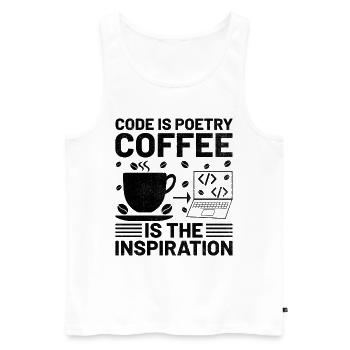 Coffee Coding Programmer Coder Developer Nerd Coff - Men's Premium Organic Tank Top - white - Front - Michal (187cm)